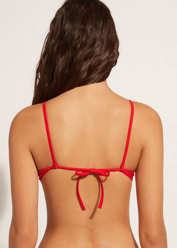 red womens calzedonia padded push-up casablanca bikini tops