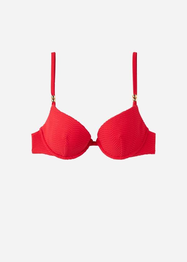 red womens calzedonia padded push-up casablanca bikini tops