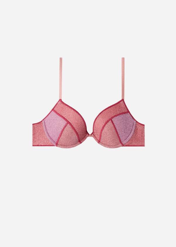 pink womens calzedonia padded push-up lisbona bikini tops