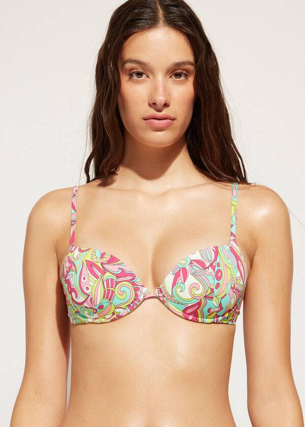multicolor calzedonia padded push-up londra womens bikini tops