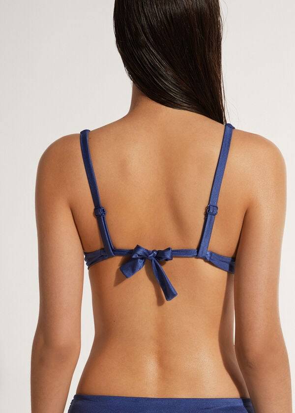 navy calzedonia padded push-up marrakech womens bikini tops
