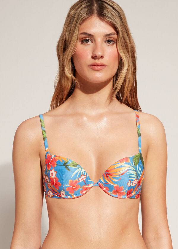 green womens calzedonia padded push-up maui bikini tops