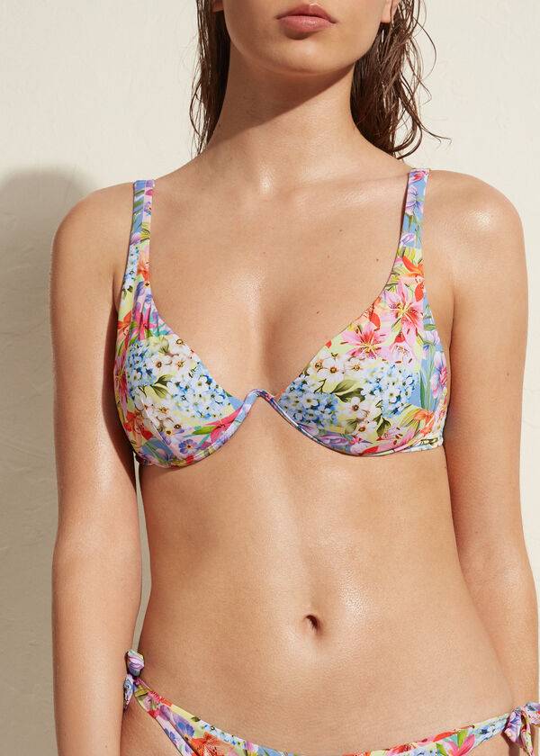 calzedonia padded push-up minorca eco womens bikini tops multicolor