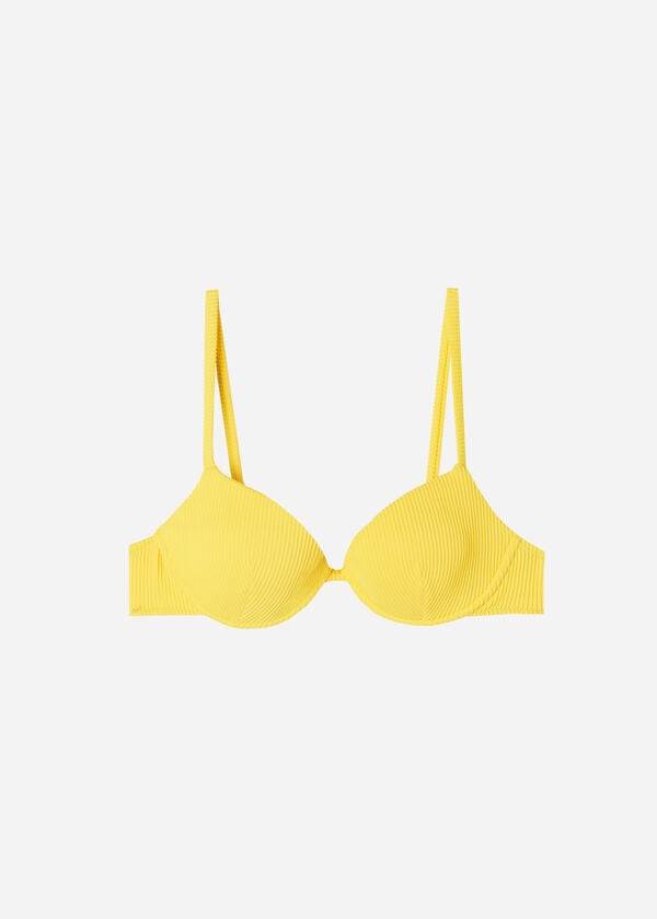 yellow womens calzedonia padded push-up new york bikini tops