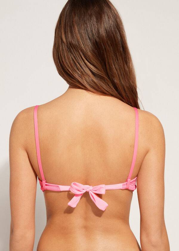 pink womens calzedonia padded push-up san diego bikini tops
