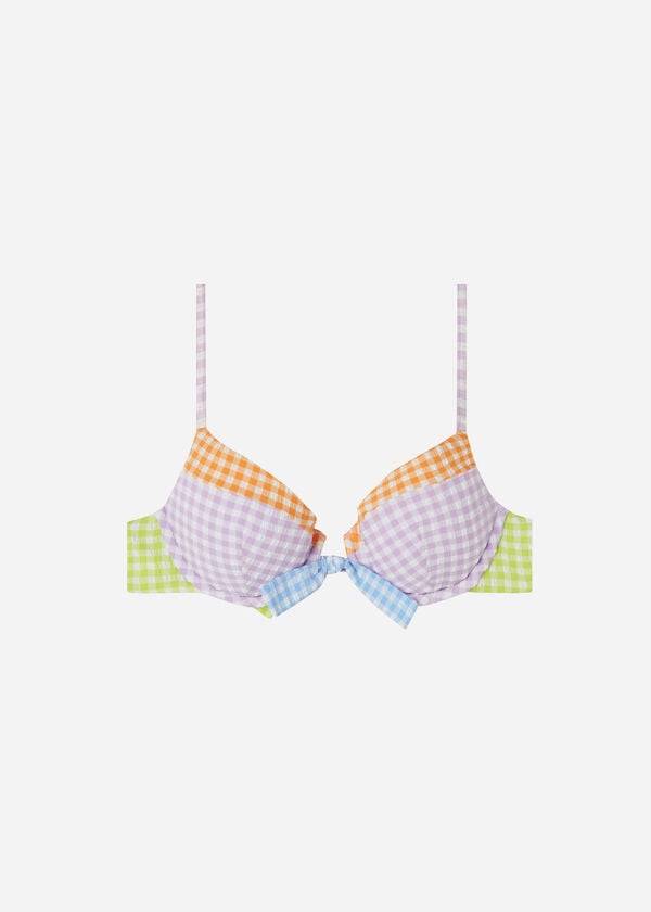 pink womens calzedonia padded push-up valencia bikini tops