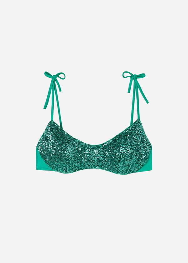 calzedonia padded tank-style cannes womens bikini tops green