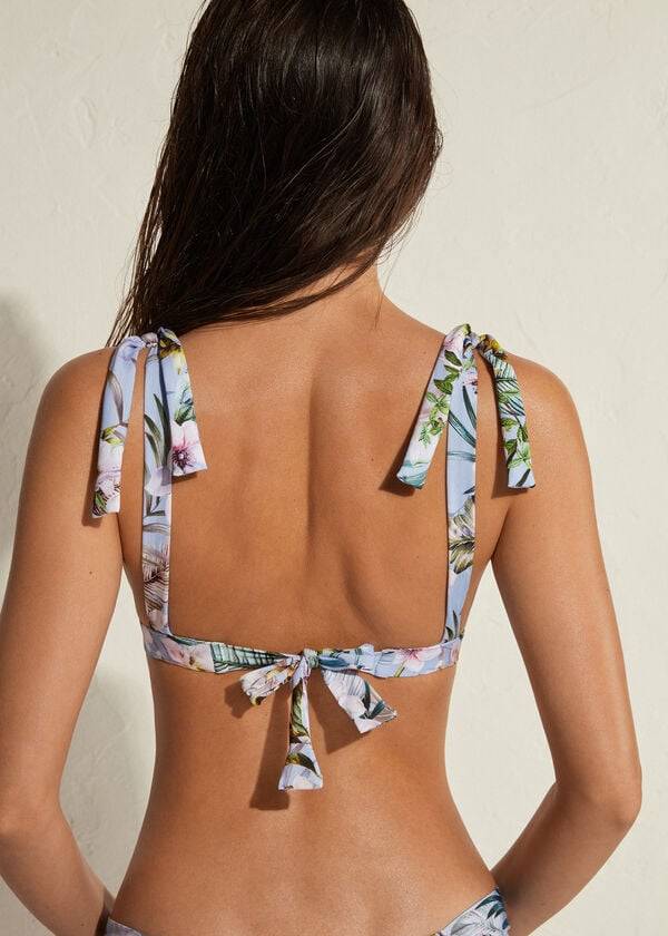 multicolor womens calzedonia padded triangle atene bikini tops