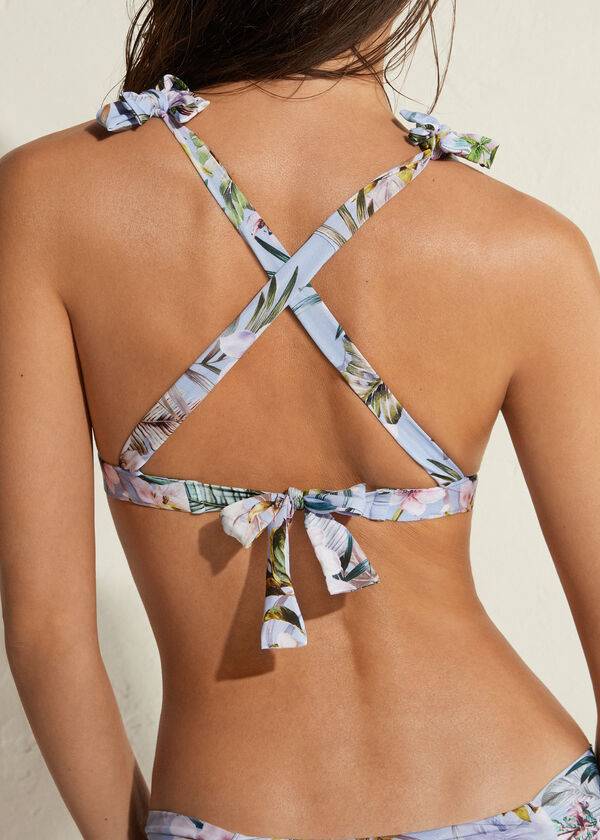 multicolor womens calzedonia padded triangle atene bikini tops