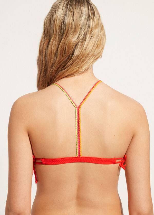 womens calzedonia padded triangle berlino bikini tops red