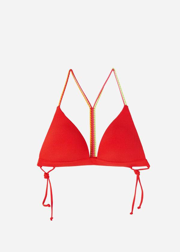 womens calzedonia padded triangle berlino bikini tops red