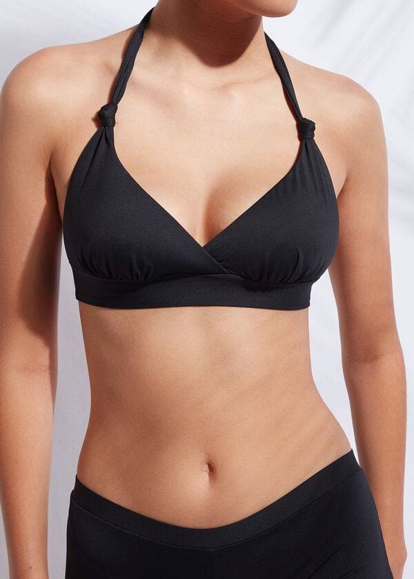 calzedonia padded triangle indonesia womens bikini tops black
