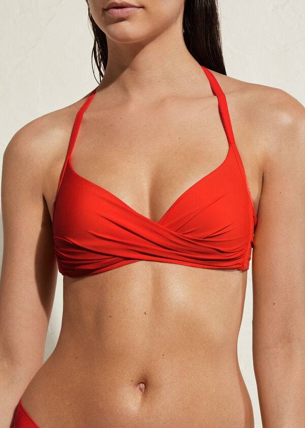 red calzedonia padded triangle indonesia eco womens bikini tops