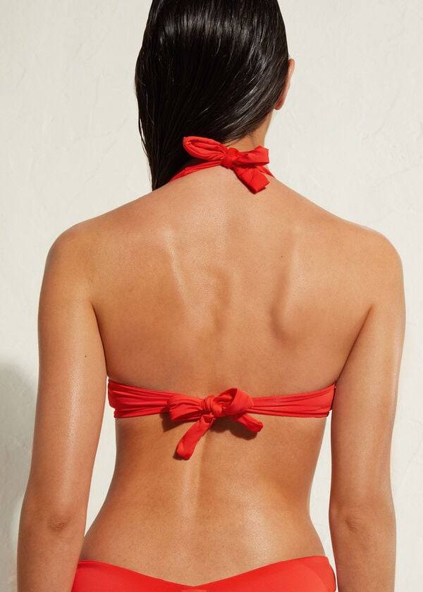 calzedonia padded triangle indonesia eco rise womens bikini tops red
