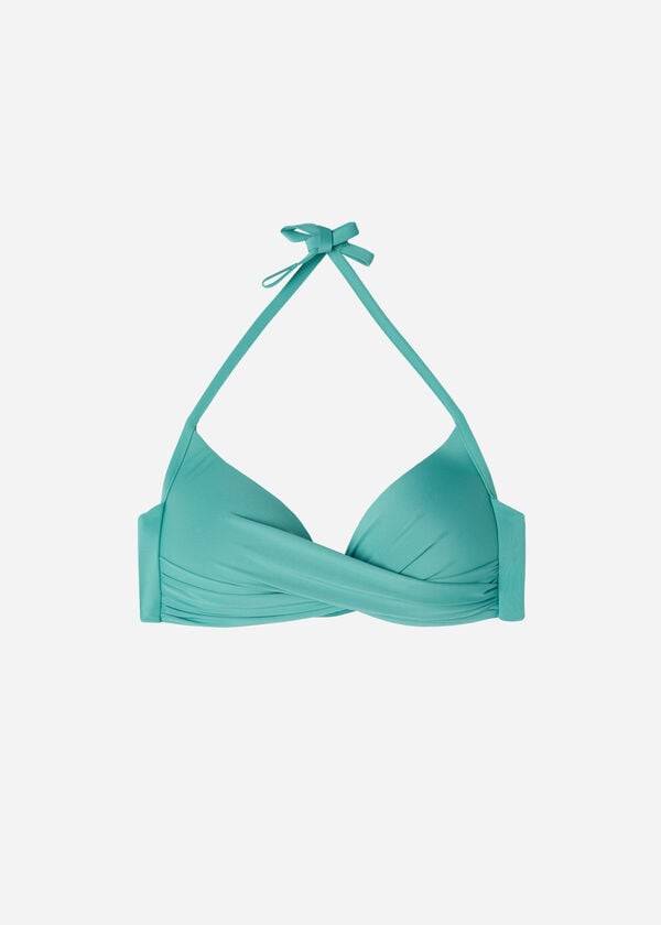 turquoise womens calzedonia padded triangle indonesia eco strass bikini tops
