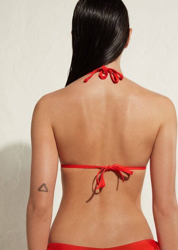red womens calzedonia padded triangle indonesia eco strass bikini tops