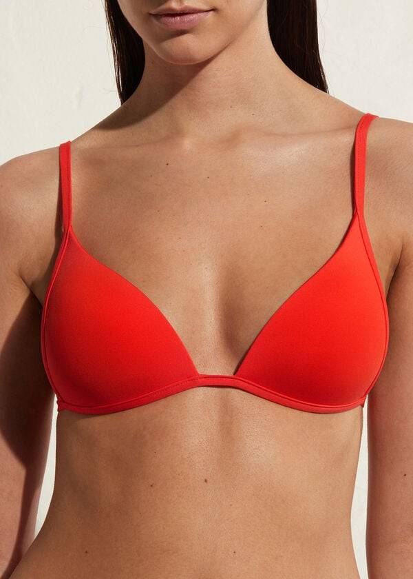 red womens calzedonia padded triangle indonesia eco strass bikini tops