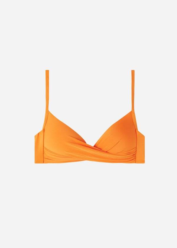 orange womens calzedonia padded triangle indonesia eco strass bikini tops