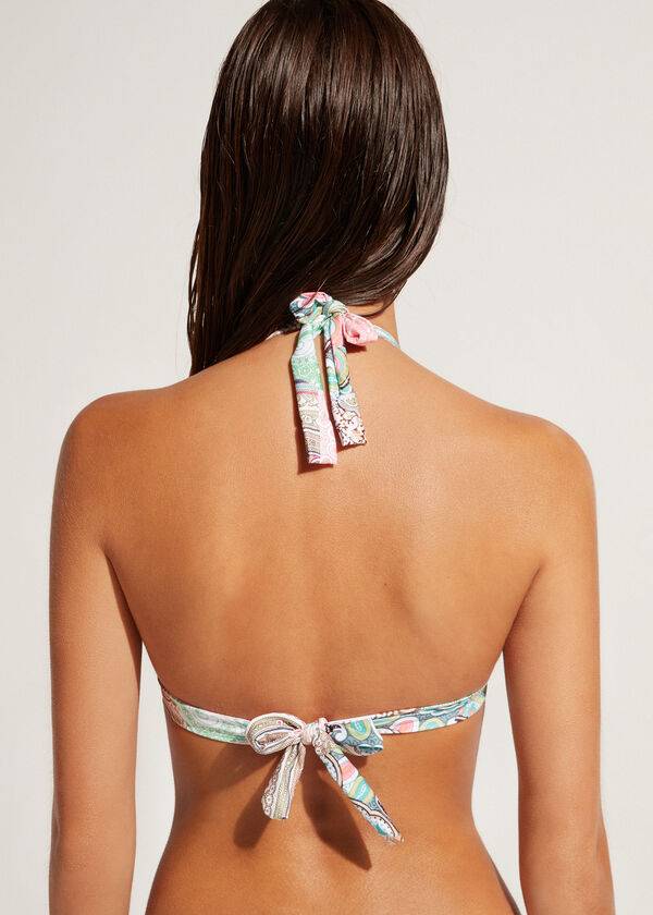 calzedonia padded triangle saint tropez womens bikini tops multicolor