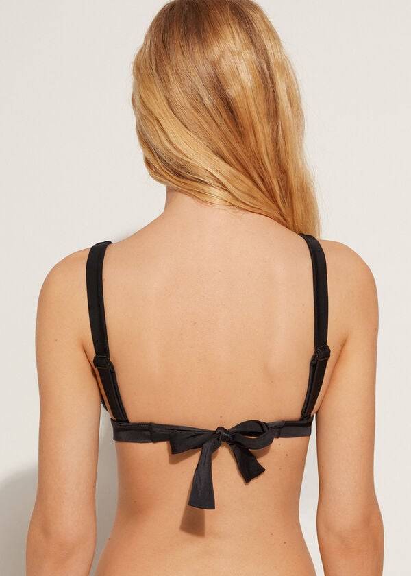 calzedonia padded triangle shanghai womens bikini tops black
