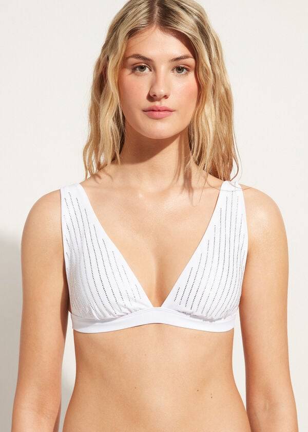 calzedonia padded triangle shanghai womens bikini tops white