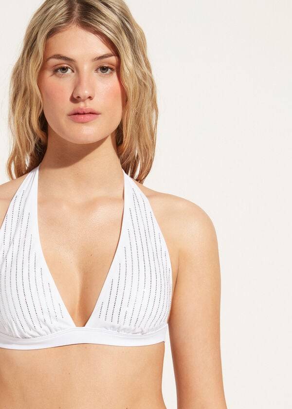 calzedonia padded triangle shanghai womens bikini tops white