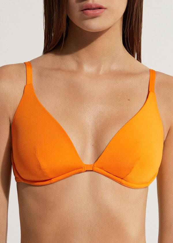 calzedonia push up indonesia eco womens bikini tops orange