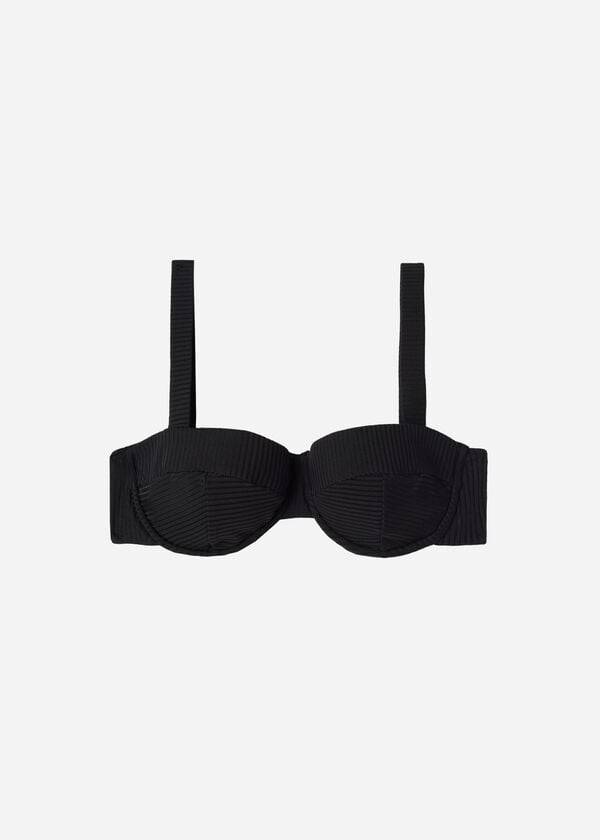 calzedonia push-up bandeau parigi womens bikini tops black