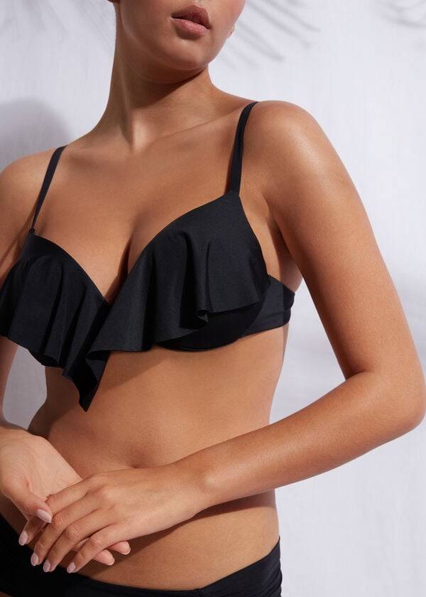 womens calzedonia super padded push up indonesia eco cobey bikini tops black
