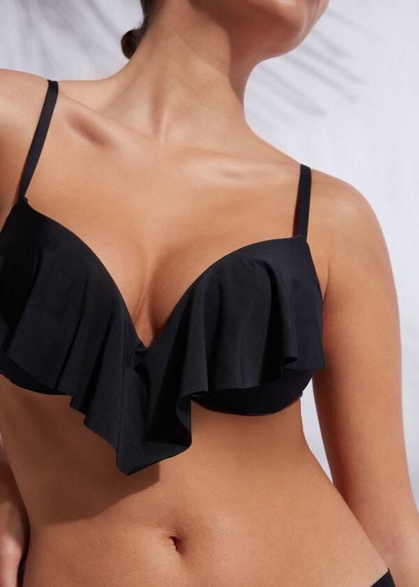 womens calzedonia super padded push up indonesia eco cobey bikini tops black