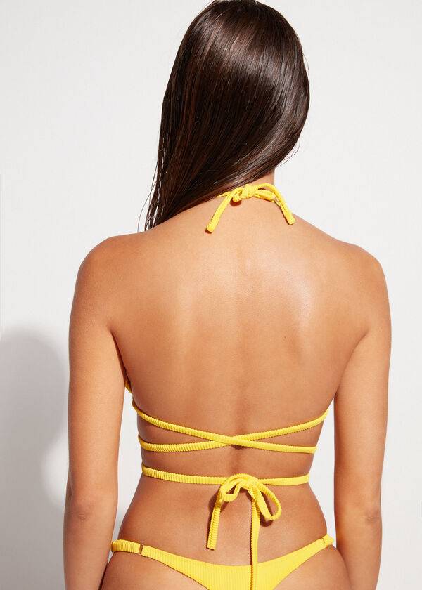yellow calzedonia triangle slide string new york womens bikini tops