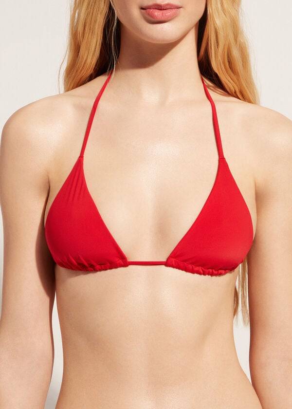 red calzedonia triangle string indonesia eco rosa womens bikini tops