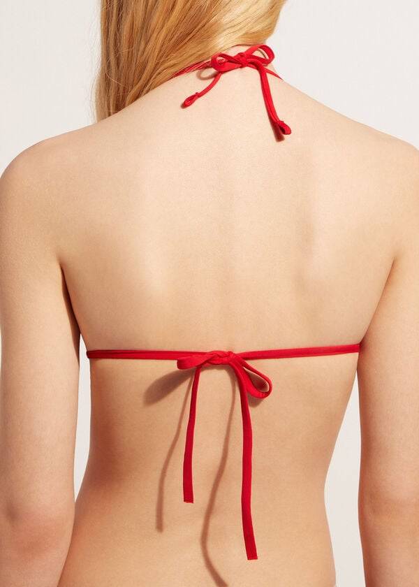 red calzedonia triangle string indonesia eco rosa womens bikini tops