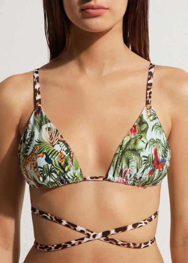 green womens calzedonia triangle string nairobi eco bikini tops