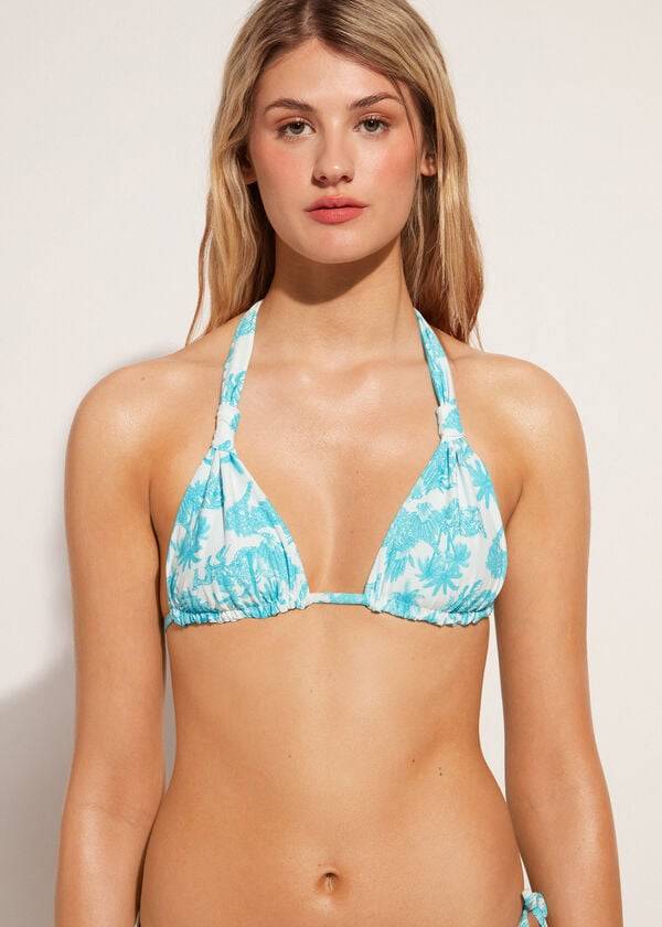 womens calzedonia triangle string sorrento bikini tops blue