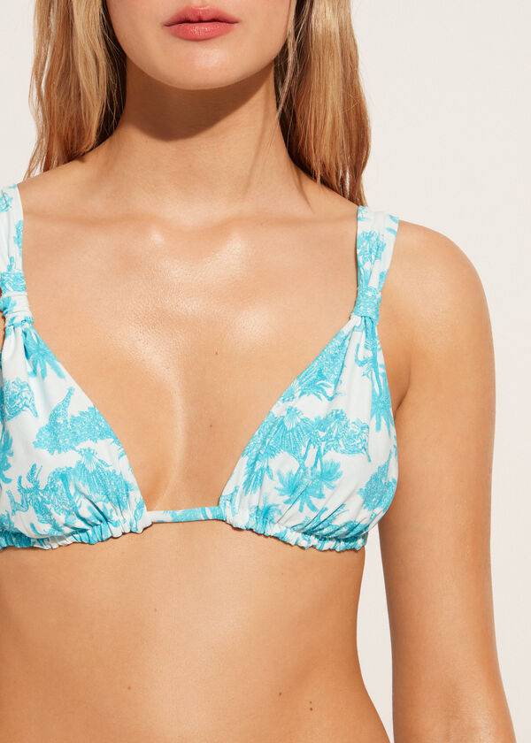 womens calzedonia triangle string sorrento bikini tops blue