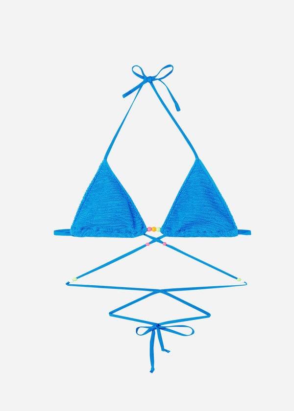 womens calzedonia triangle string tie san diego bikini tops blue