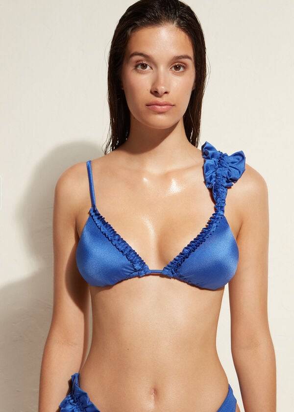 calzedonia triangle string vienna womens bikini tops blue