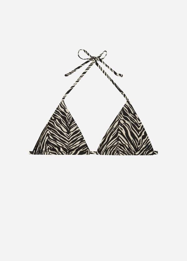 calzedonia triangle string zebra nairobi womens bikini tops black