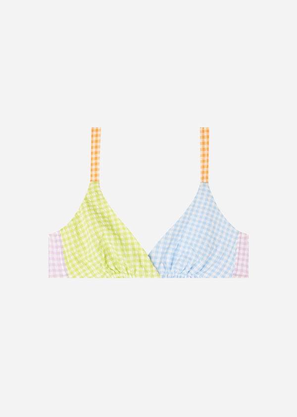 womens calzedonia triangle valencia bikini tops green blue
