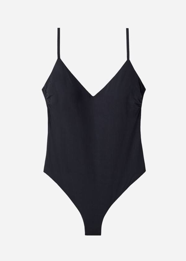 womens calzedonia padded one-piece indonesia swimsuits black